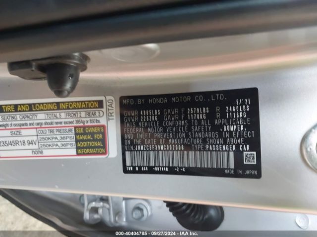 JHMZC5F39MC002006 Honda Clarity Plug-in Hybrid Touring