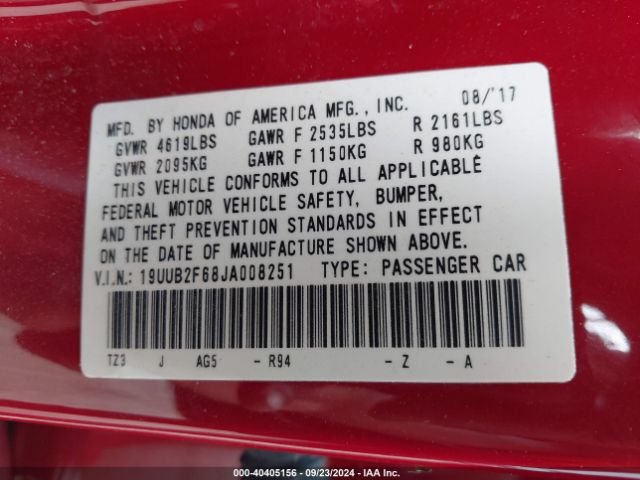 19UUB2F68JA008251 Acura Tlx Tech   A-spec Pkgs