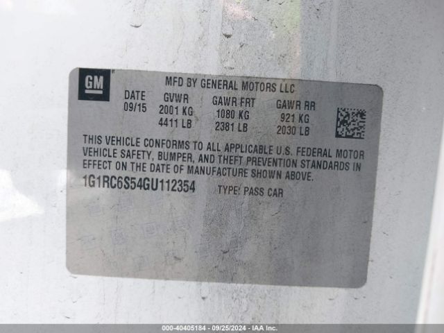 1G1RC6S54GU112354 Chevrolet VOLT LT