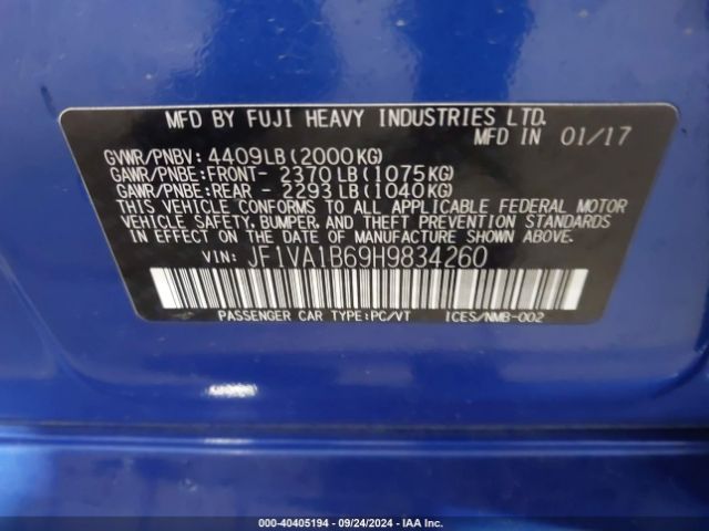 JF1VA1B69H9834260 Subaru WRX