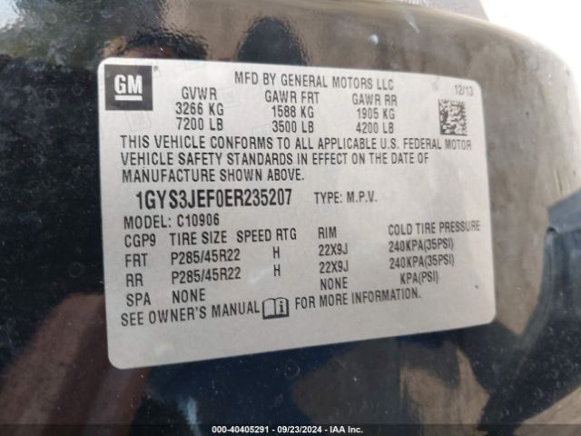 1GYS3JEF0ER235207 Cadillac Escalade Esv Premium