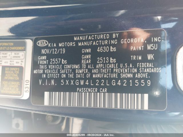 5XXGW4L22LG421559 KIA Optima Sx Turbo