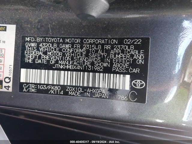 Toyota C-HR XLE 2022 JTNKHMBX4N1131982 Image 9