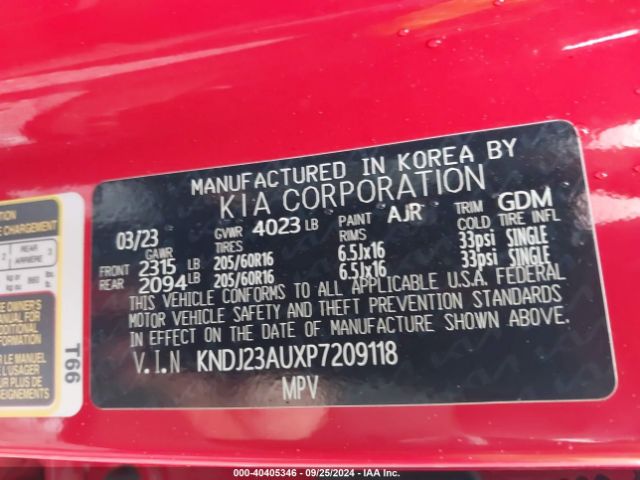 KNDJ23AUXP7209118 KIA SOUL LX