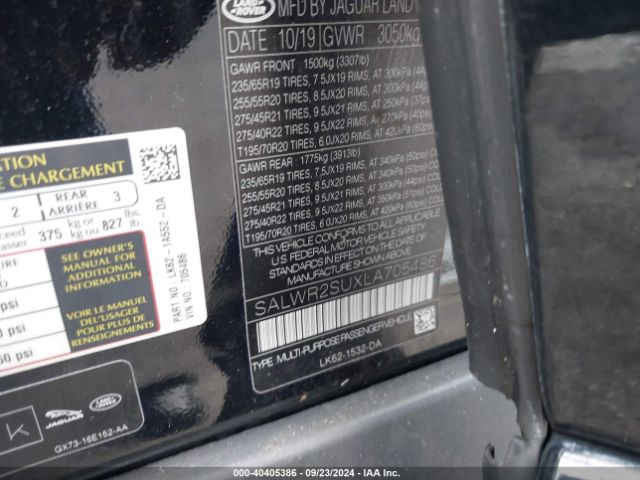 SALWR2SUXLA705486 Land Rover Range Rover Sport Hse Mhev
