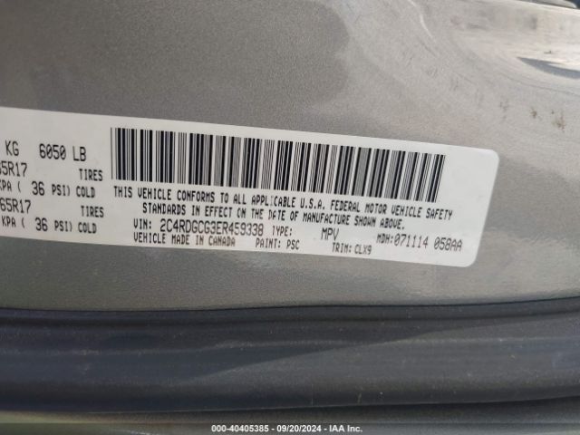 Dodge Grand Caravan Sxt 30th Anniversary 2014 2C4RDGCG3ER459338 Image 9