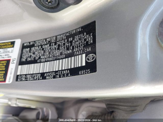 4T1BD1FK6EU114009 Toyota Camry Hybrid Le