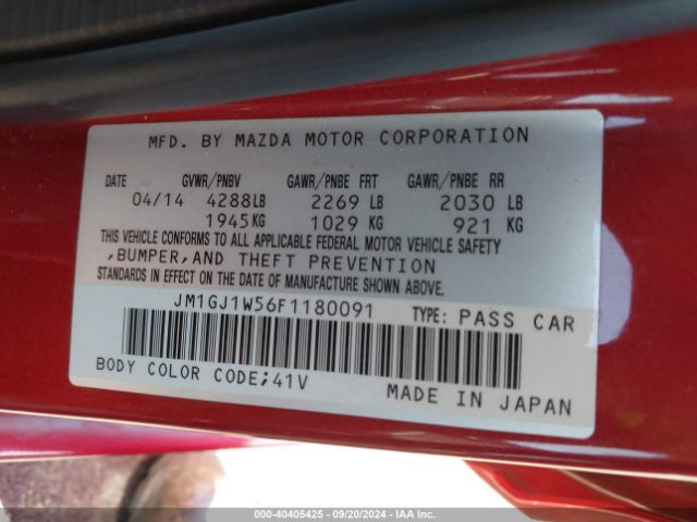 JM1GJ1W56F1180091 Mazda Mazda6 I Grand Touring