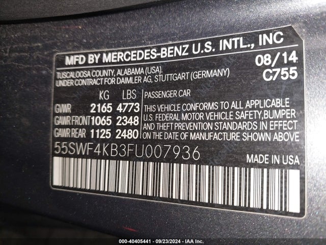 55SWF4KB3FU007936 Mercedes-Benz C 300 4matic/luxury 4matic/sport 4matic