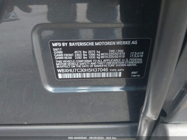 WBXHU7C30H5H37046 BMW X1 Sdrive28i