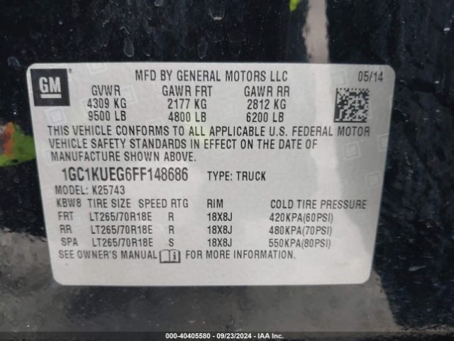1GC1KUEG6FF148686 Chevrolet Silverado 2500hd Wt