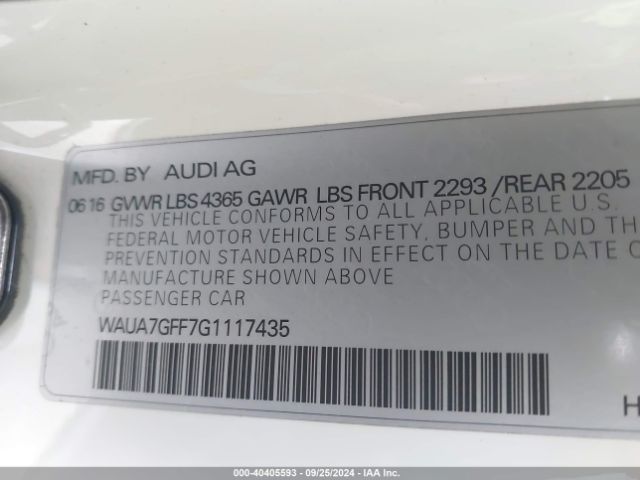 WAUA7GFF7G1117435 Audi A3 1.8t Premium