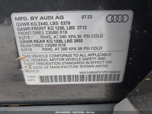 WA1ABAFY1P2186044 Audi Q5 Premium 40 Tfsi Quattro S Tronic