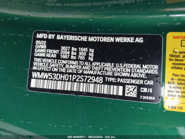 WMW53DH01P2S72948 Mini Hardtop Cooper S