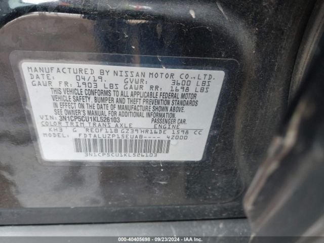 3N1CP5CU1KL526103 Nissan KICKS SR