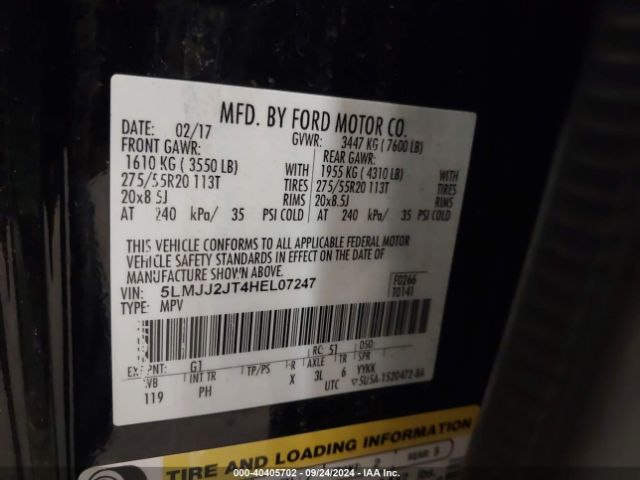 5LMJJ2JT4HEL07247 Lincoln Navigator Select