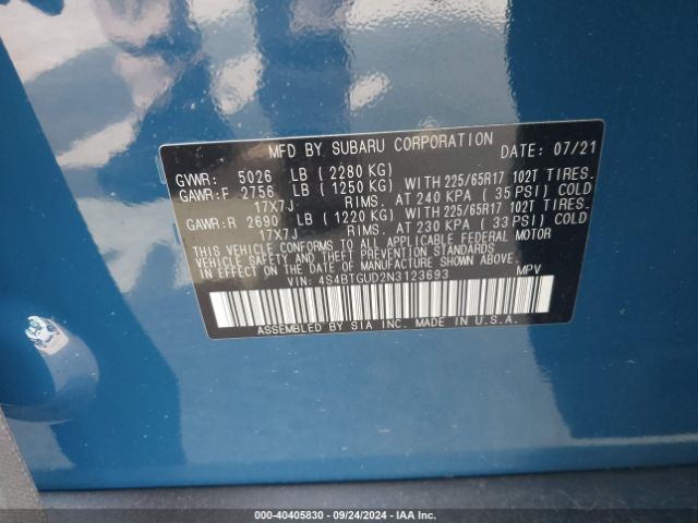4S4BTGUD2N3123693 Subaru Outback Wilderness
