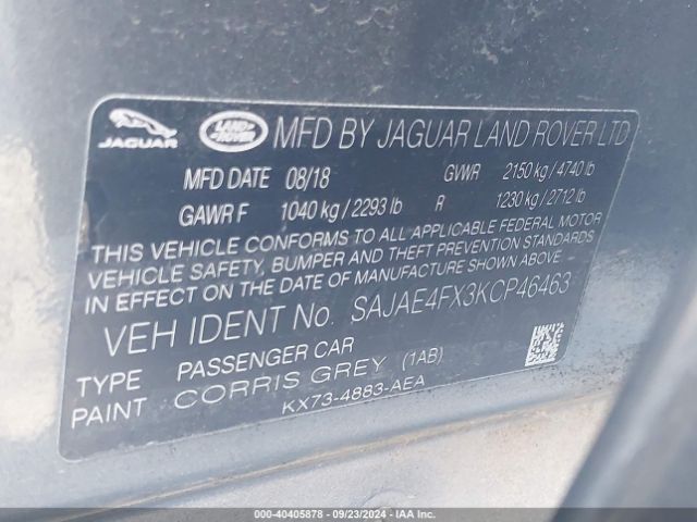 SAJAE4FX3KCP46463 Jaguar Xe 25t Prestige