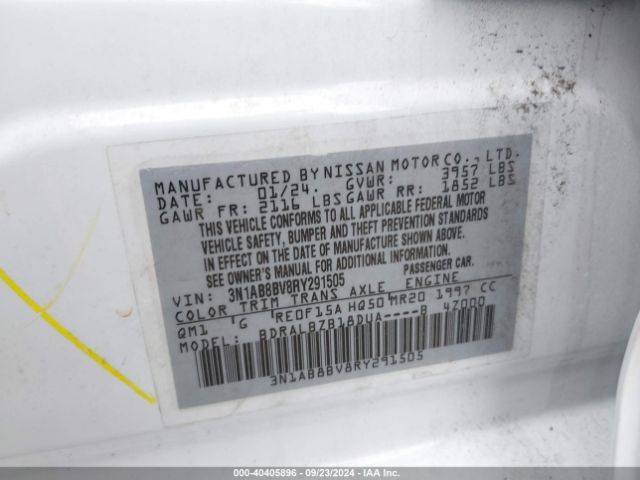 3N1AB8BV8RY291505 Nissan Sentra S Xtronic Cvt