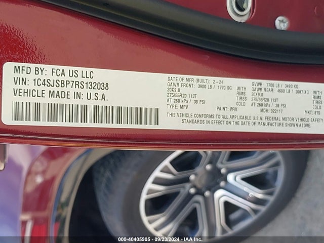 1C4SJSBP7RS132038 Jeep Wagoneer L Series Ii 4x4