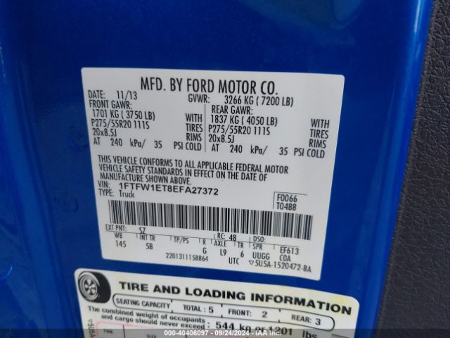 1FTFW1ET8EFA27372 Ford F-150 Fx4