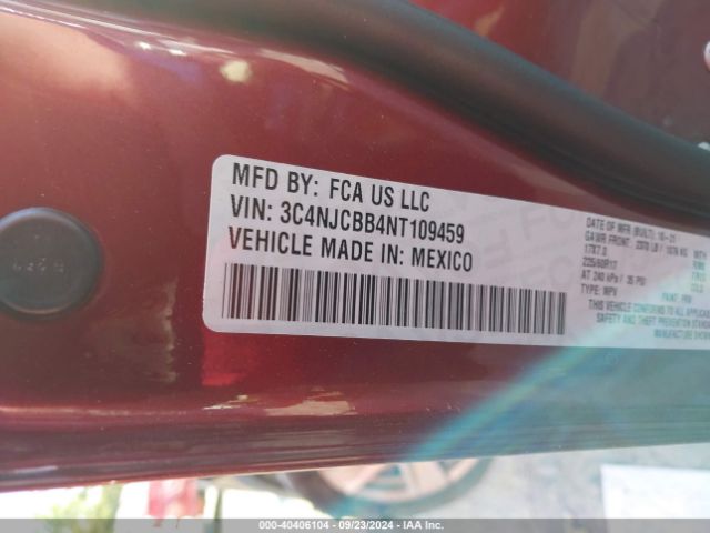 3C4NJCBB4NT109459 Jeep Compass Latitude Fwd
