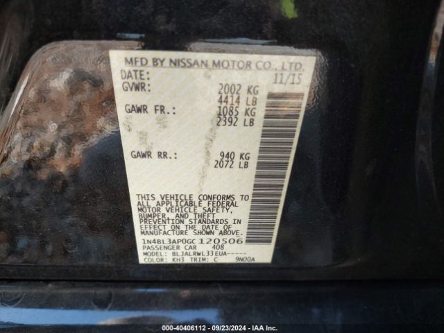 1N4BL3AP0GC120506 Nissan Altima 3.5 Sl/3.5 Sr