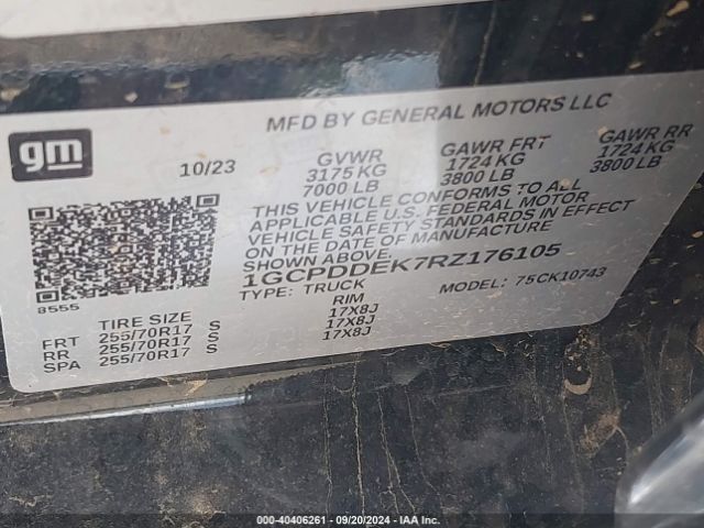 1GCPDDEK7RZ176105 Chevrolet Silverado 1500 4wd  Standard Bed Lt