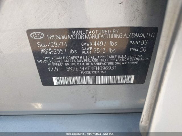 5NPE34AF4FH096931 Hyundai Sonata Sport