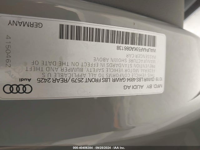 WAUP4AF59KA086138 Audi S5 3.0t Premium