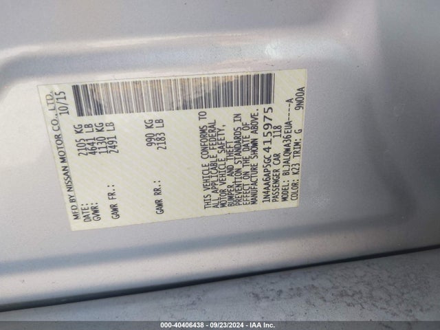 1N4AA6AP5GC415975 Nissan Maxima 3.5 S