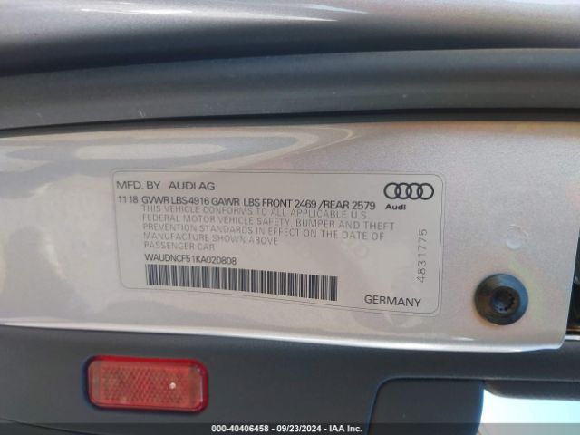 WAUDNCF51KA020808 Audi A5 45 Premium
