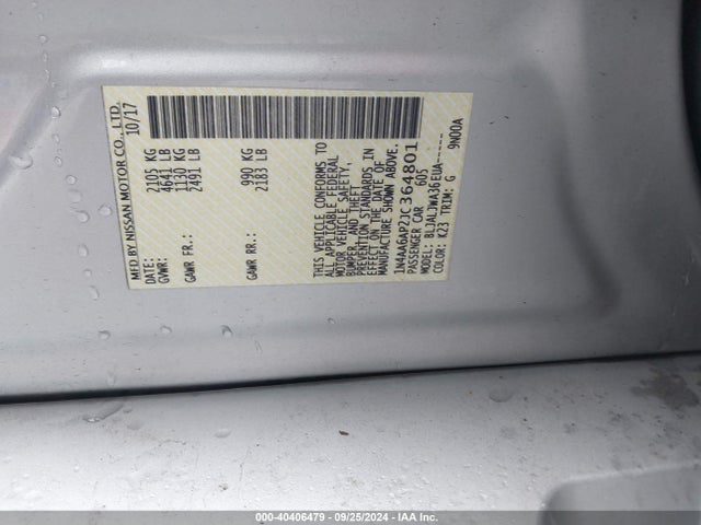 Nissan Maxima 3.5 Sv 2018 1N4AA6AP2JC364801 Image 9