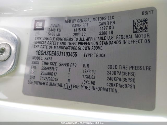 1GCHSCEA6J1103466 Chevrolet Colorado Lt