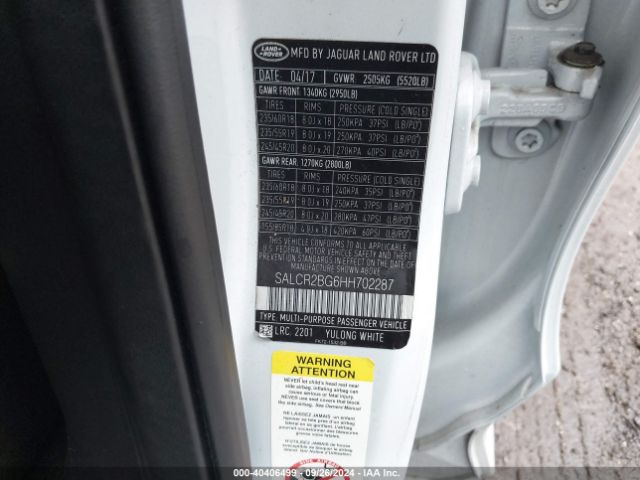 SALCR2BG6HH702287 Land Rover Discovery Sport Hse