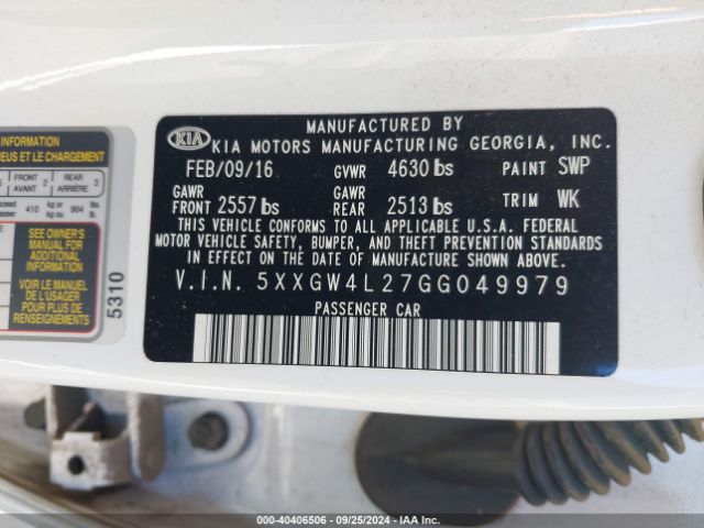 5XXGW4L27GG049979 KIA Optima Sx Turbo