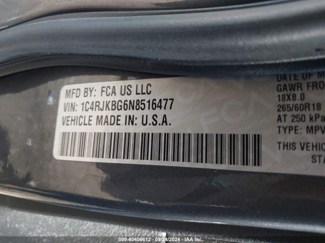 1C4RJKBG6N8516477 Jeep Grand Cherokee L Limited 4x4
