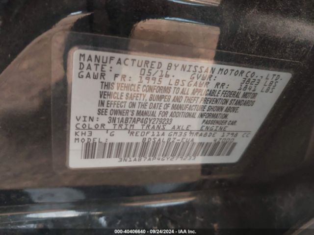 3N1AB7AP4GY279233 Nissan SENTRA S