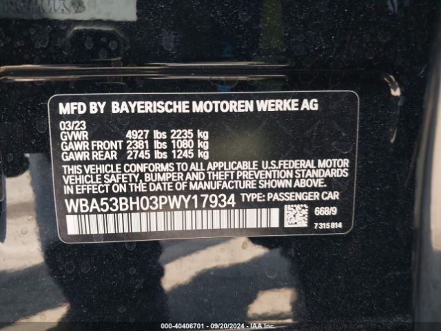 WBA53BH03PWY17934 BMW 530 I
