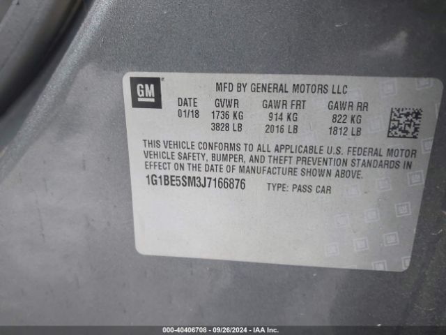 1G1BE5SM3J7166876 Chevrolet Cruze Lt Auto