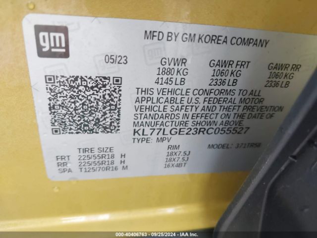 KL77LGE23RC055527 Chevrolet Trax Fwd 1rs