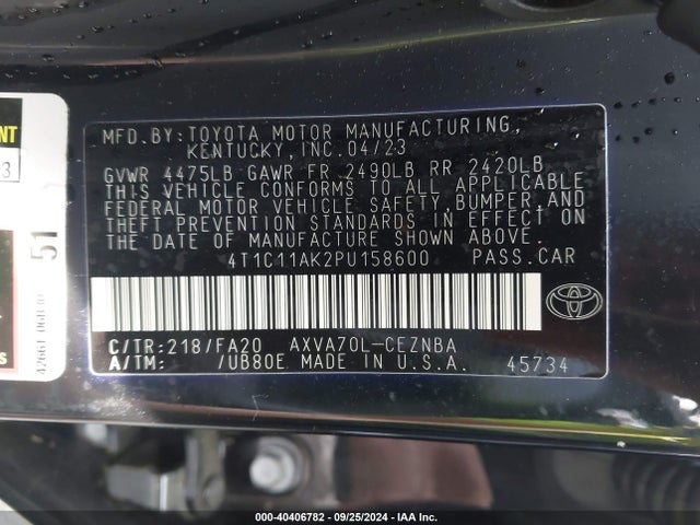 Toyota CAMRY LE 2023 4T1C11AK2PU158600 Image 9