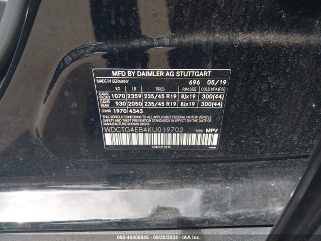 Mercedes-Benz GLA 250 2019 WDCTG4EB4KU019702 Image 9
