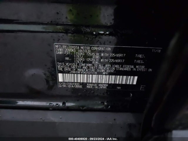 Toyota RAV4 LE 2019 JTMH1RFV5KD501078 Image 9