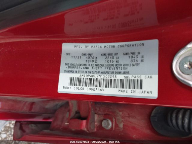 JM1BPAKL7N1503298 Mazda Mazda3 Select