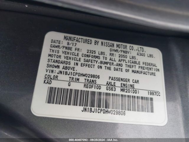 JN1BJ1CP0HW029806 Nissan Rogue Sport Sv