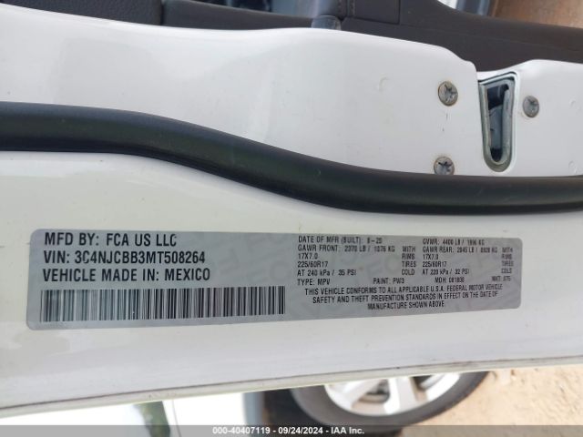3C4NJCBB3MT508264 Jeep Compass Latitude Fwd