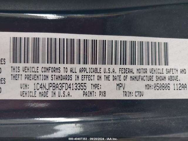 1C4NJPBA3FD413355 Jeep Patriot Sport