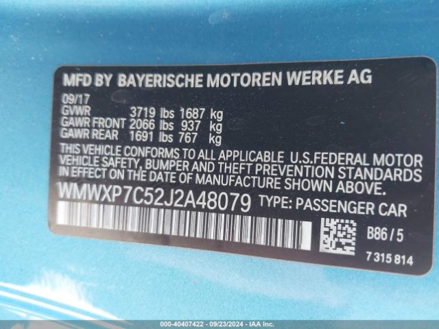 WMWXP7C52J2A48079 Mini Hardtop Cooper S
