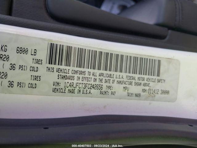 1C4RJFCT3FC242656 Jeep Grand Cherokee High Altitude